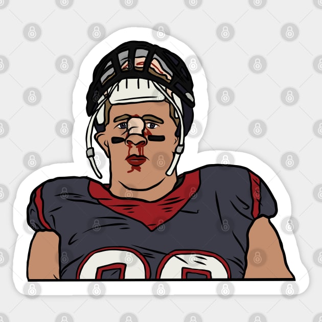 JJ Watt Bloody Nose Sticker by rattraptees